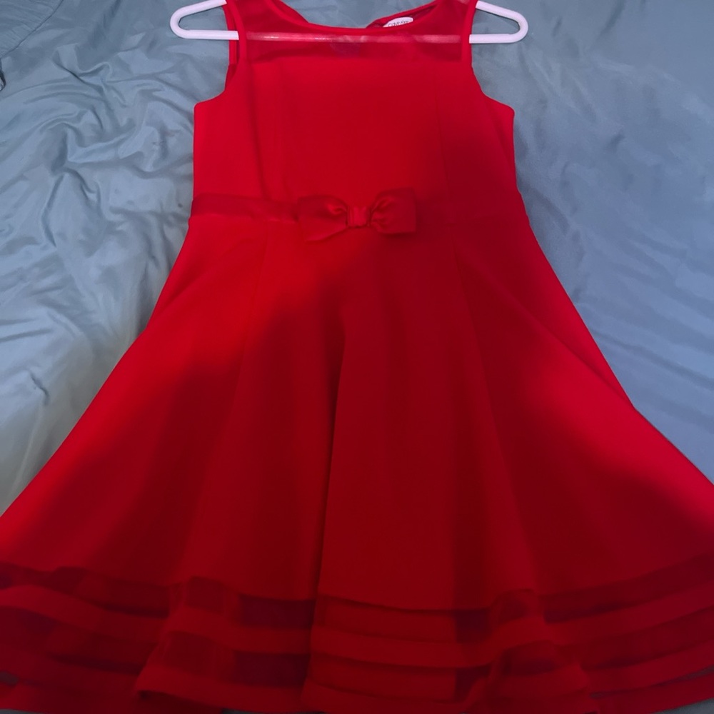Elegant Red Calvin Klein Dress Accented with a Bow